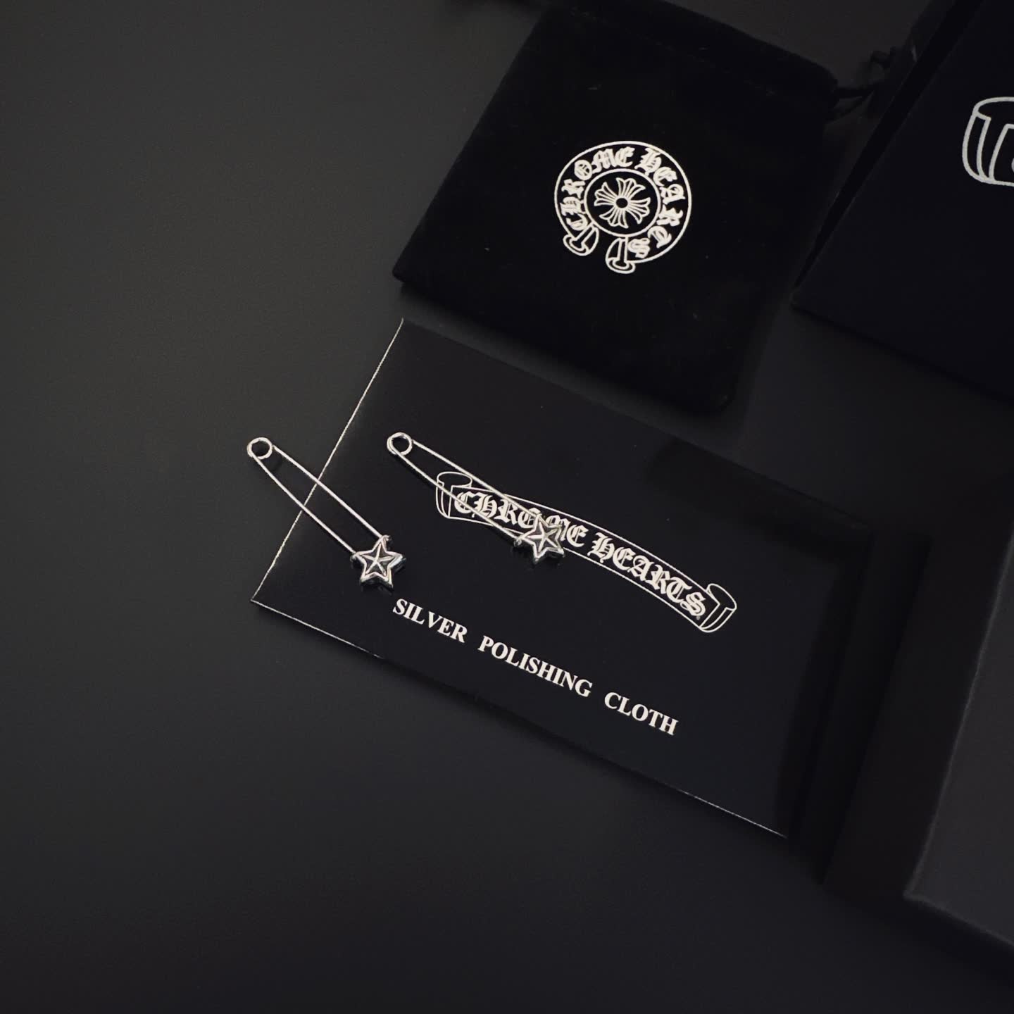 Chrome Hearts Silver Star Safety Pins